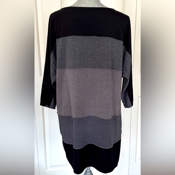 Coco Bianco Striped Long Tunic Top- Sz L - Picture 3 of 11
